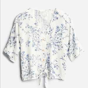 Floral Tie Front Top